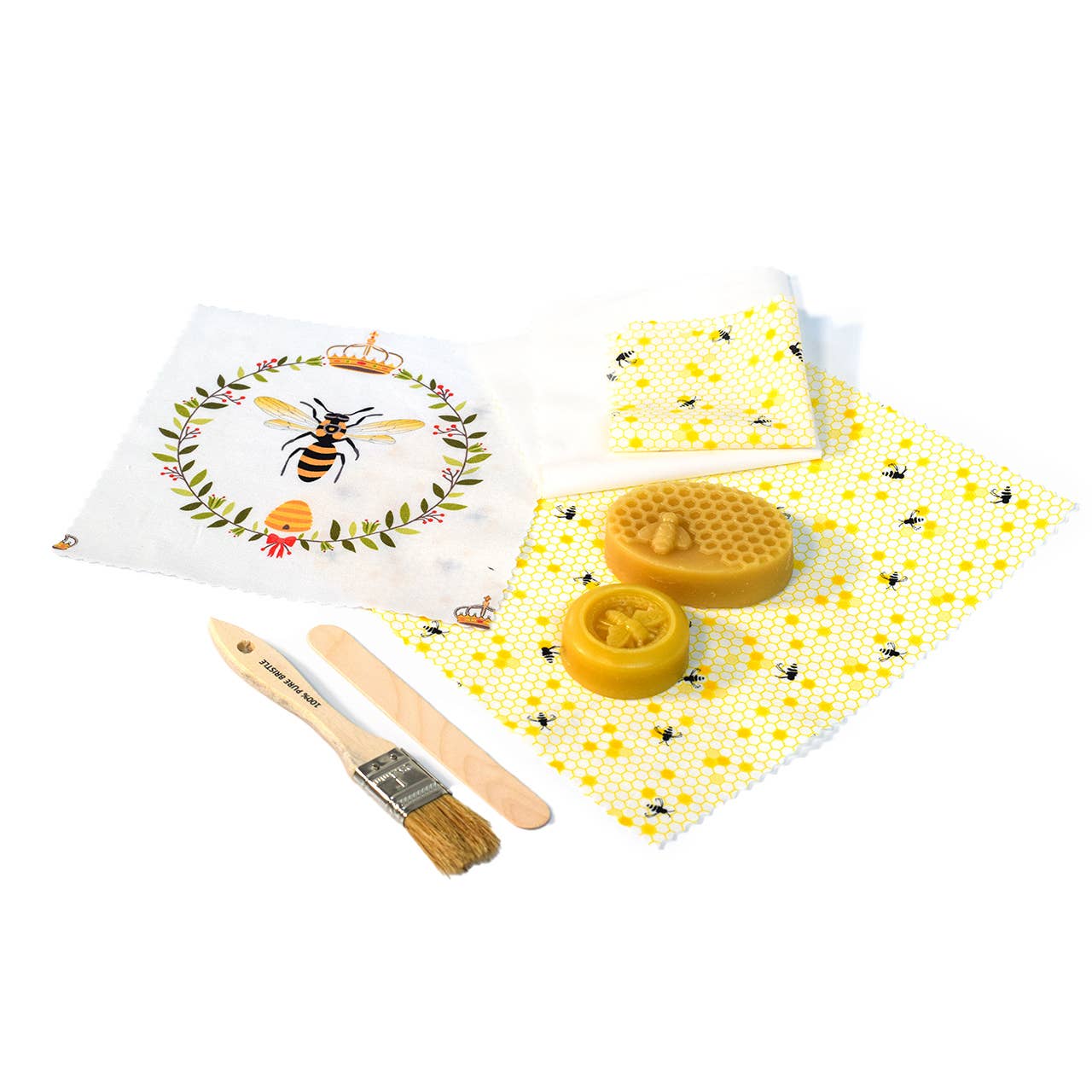 DIY Beeswax Food Wrap Complete Kit "Queen Bee Pattern" for screen - free family bonding – Keiki Krate