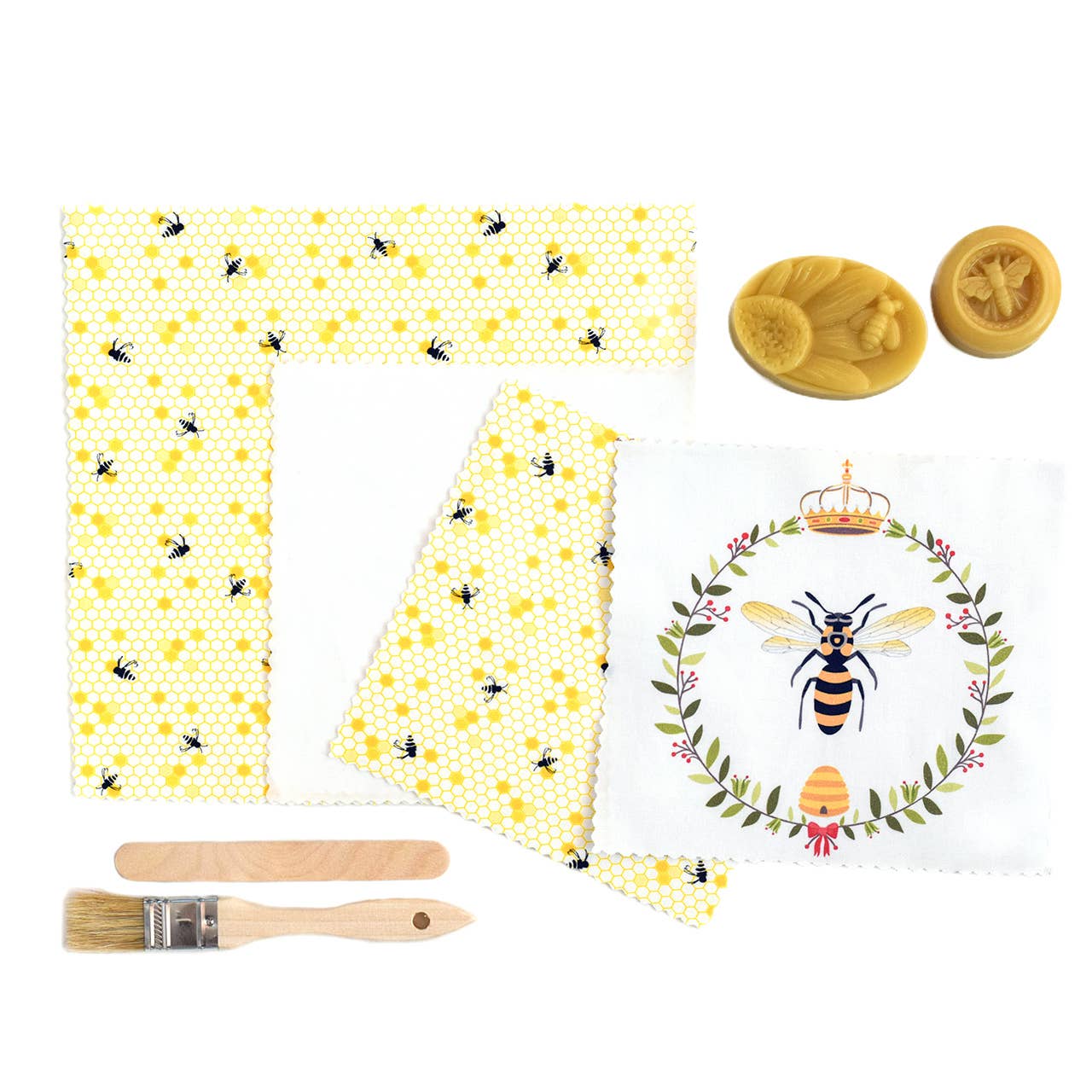 DIY Beeswax Food Wrap Complete Kit "Queen Bee Pattern" for screen - free family bonding – Keiki Krate